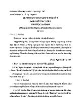Đề khảo sát chất lượng học kỳ II môn Ngữ văn Lớp 8 - Năm học 2018-2019 - Trường THCS Lý Tự Trọng (Có đáp án)